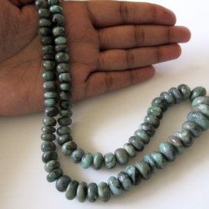 Shop Emerald Rondelle Beads! Natural Emerald Smooth Rondelle Beads, Wholesale Emerald 6mm To 13mm Beads, Sold As 9 Inch Strand/18 Inch Strand/5 Strands, SKU-2810/1 | Natural genuine rondelle Emerald beads for beading and jewelry making.  #jewelry #beads #beadedjewelry #diyjewelry #jewelrymaking #beadstore #beading #affiliate #ad