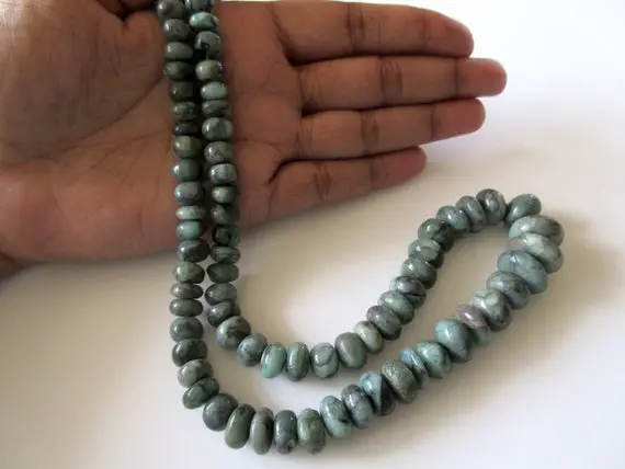 Natural Emerald Smooth Rondelle Beads, Wholesale Emerald 6mm To 13mm Beads, Sold As 9 Inch Strand/18 Inch Strand/5 Strands, Sku-2810/1