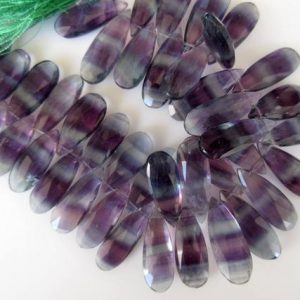 Shop Fluorite Bead Shapes! Huge Natural Purple Fluorite Pear Shaped Briolette Beads, Faceted Fluorite Pear Beads, 23mm To 28mm Each, Fluorite Jewelry, GDS909 | Natural genuine other-shape Fluorite beads for beading and jewelry making.  #jewelry #beads #beadedjewelry #diyjewelry #jewelrymaking #beadstore #beading #affiliate #ad