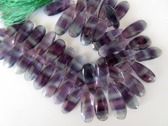Huge Natural Purple Fluorite Pear Shaped Briolette Beads, Faceted Fluorite Pear Beads, 23mm To 28mm Each, Fluorite Jewelry, Gds909