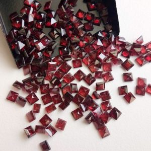 Shop Garnet Bead Shapes! 5mm  Garnet Princess Cut Stone, Natural Faceted Square Garnet Stones, Loose Garnet Cut Stone For Jewelry (10Cts To 20Cts Options)- ADG139 | Natural genuine other-shape Garnet beads for beading and jewelry making.  #jewelry #beads #beadedjewelry #diyjewelry #jewelrymaking #beadstore #beading #affiliate #ad