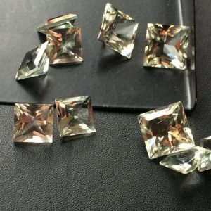 Shop Green Amethyst Beads! 8mm Square Green Amethyst Loose Cut Stone Lot, Faceted Calibrated Green Amethyst, Princess Diamond Cut AAA Quality (5Pcs To 20Pcs Options) | Natural genuine other-shape Green Amethyst beads for beading and jewelry making.  #jewelry #beads #beadedjewelry #diyjewelry #jewelrymaking #beadstore #beading #affiliate #ad