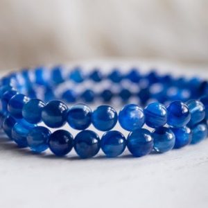 6mm Blue Kyanite Bracelet | AAAA kyanite bracelet 6mm | Genuine Kyanite AAA | gold kyanite bracelet 6mm | genuine kyanite bracelet EBKM1105 | Natural genuine Kyanite bracelets. Buy crystal jewelry, handmade handcrafted artisan jewelry for women.  Unique handmade gift ideas. #jewelry #beadedbracelets #beadedjewelry #gift #shopping #handmadejewelry #fashion #style #product #bracelets #affiliate #ad