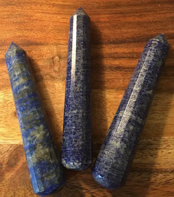 Lapis Lazuli Gemstone Point Wand, 16 Faced,healing Stone, Healing Crystal, Chakra  Stone, Spiritual Stone