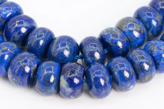 Genuine Natural Afghanistan Lapis Lazuli Gemstone Beads 9x5-8mm Deep Blue Rondelle A Quality Loose Beads (108744)