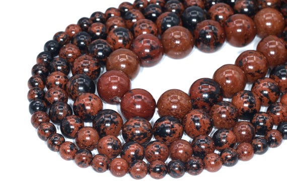 Mahogany Obsidian Beads Grade Aaa Genuine Natural Gemstone Round Loose Beads 6-7mm 8mm 12mm Bulk Lot Options