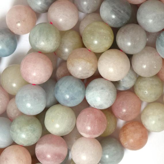 12mm Matte Morganite Round Beads 15.5" Strand Beryl 39792