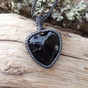 Heart Black Obsidian necklace /protection amulet for best friend | Natural genuine Array necklaces. Buy crystal jewelry, handmade handcrafted artisan jewelry for women.  Unique handmade gift ideas. #jewelry #beadednecklaces #beadedjewelry #gift #shopping #handmadejewelry #fashion #style #product #necklaces #affiliate #ad