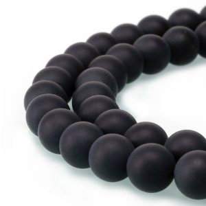 Shop Round Gemstone Beads! Black Onyx Matte Round Beads 4mm 6mm 8mm 10mm 12mm Approx 15.5" Strand | Natural genuine round Gemstone beads for beading and jewelry making.  #jewelry #beads #beadedjewelry #diyjewelry #jewelrymaking #beadstore #beading #affiliate #ad