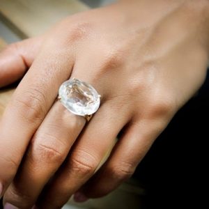 Rare Quartz Ring · Rose Gold Ring · Oval Crystal Quartz Ring · Big Stone Ring · Semiprecious Ring · Raw Gem Ring · Pink Gold Ring | Natural genuine Quartz rings, simple unique handcrafted gemstone rings. #rings #jewelry #shopping #gift #handmade #fashion #style #affiliate #ad