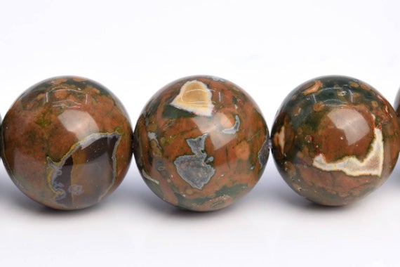 15-16mm Rainforest Rhyolite Beads Grade Aaa Genuine Natural Gemstone Half Strand Round Loose Beads 7.5"bulk Lot 1,3,5,10 And 50(103576h-956)