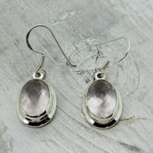 Shop Rose Quartz Earrings! Faceted Rose Quartz stone drop earrings sterling silver rose quartz jewelry nickel free jewelry silver  quality genuine rose quartz stone | Natural genuine Rose Quartz earrings. Buy crystal jewelry, handmade handcrafted artisan jewelry for women.  Unique handmade gift ideas. #jewelry #beadedearrings #beadedjewelry #gift #shopping #handmadejewelry #fashion #style #product #earrings #affiliate #ad