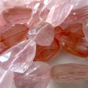 Shop Rose Quartz Faceted Beads! Natural Rose Quartz Faceted Tumbles Beads, 17mm To 22mm Pink Quartz Tumbles, 20 Inch Strand, Sold As 1 Strand & 5 Strands, GDS504 | Natural genuine faceted Rose Quartz beads for beading and jewelry making.  #jewelry #beads #beadedjewelry #diyjewelry #jewelrymaking #beadstore #beading #affiliate #ad
