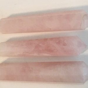 Shop Rose Quartz Points & Wands! Rose Quartz Crystal Double Terminated Polished Point Vogel, 8 Faced, 4" Master Crystal,Healing Crystals and Stones | Natural genuine stones & crystals in various shapes & sizes. Buy raw cut, tumbled, or polished gemstones for making jewelry or crystal healing energy vibration raising reiki stones. #crystals #gemstones #crystalhealing #crystalsandgemstones #energyhealing #affiliate #ad