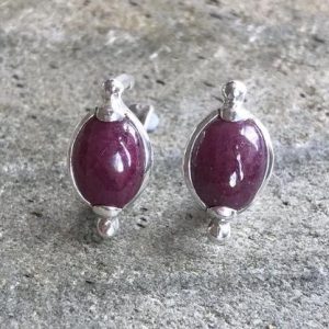 Ruby Earrings, July Birthstone, Natural Ruby, Large Ruby Earrings, Solid Ruby, Vintage Earrings, Real Ruby, Solid Silver, Red Ruby Earrings | Natural genuine Array earrings. Buy crystal jewelry, handmade handcrafted artisan jewelry for women.  Unique handmade gift ideas. #jewelry #beadedearrings #beadedjewelry #gift #shopping #handmadejewelry #fashion #style #product #earrings #affiliate #ad