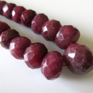 Natural Ruby Faceted Rondelle Beads, Ruby Bead Necklace, 9mm To 20mm Beads, 16 Inch Strand, GDS97 | Natural genuine beads Array beads for beading and jewelry making.  #jewelry #beads #beadedjewelry #diyjewelry #jewelrymaking #beadstore #beading #affiliate #ad