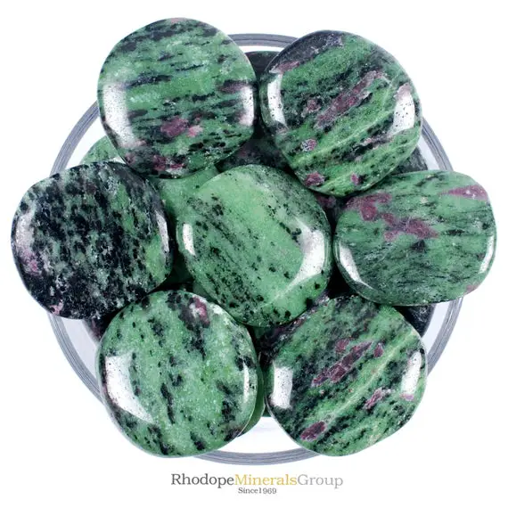 Ruby Zoisite Stone Palm Stone, Ruby Zoisite Smoth Stone, Ruby Zoisite, Ruby, Stones, Crystals, Rocks, Gifts, Wedding Favors, Gemstones, Gems