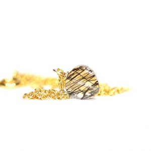 Shop Rutilated Quartz Necklaces! Rutilated quartz necklace / heart necklace / crystal necklace / tiny / dainty / feminine / bridal jewelry | Natural genuine Rutilated Quartz necklaces. Buy handcrafted artisan wedding jewelry.  Unique handmade bridal jewelry gift ideas. #jewelry #beadednecklaces #gift #crystaljewelry #shopping #handmadejewelry #wedding #bridal #necklaces #affiliate #ad