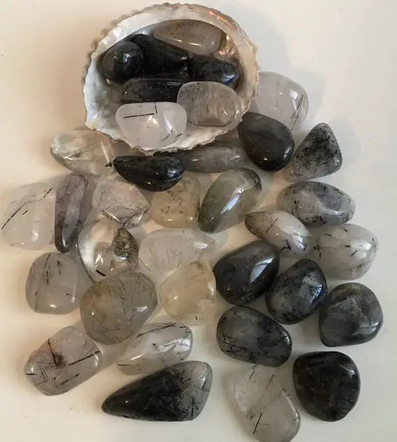 Black Rutilated Quartz Stone,integrator Of Energy,spiritual Growth, Healing Stones, Healing Crystal,chakra Stones, Spiritual Stone