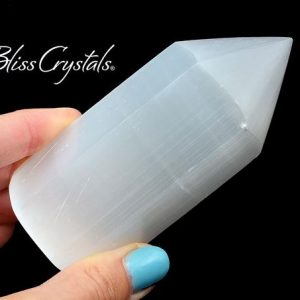 Shop Selenite Points & Wands! 1 SELENITE Generator Natural Stone Healing Crystal and Stone for cleansing #SG37 | Natural genuine stones & crystals in various shapes & sizes. Buy raw cut, tumbled, or polished gemstones for making jewelry or crystal healing energy vibration raising reiki stones. #crystals #gemstones #crystalhealing #crystalsandgemstones #energyhealing #affiliate #ad