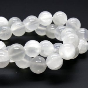 Natural Selenite Smooth Round Sphere Loose Gemstone Beads – Grade AB | Natural genuine round Selenite beads for beading and jewelry making.  #jewelry #beads #beadedjewelry #diyjewelry #jewelrymaking #beadstore #beading #affiliate #ad