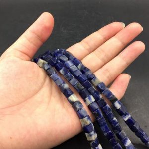 6mm Blue Sodalite Cube Beads Square Tube Beads Blue Semiprecious Beads Blue Gemstone Beads Cube Beads Jewelry making Supplies bulk wholesale | Natural genuine other-shape Gemstone beads for beading and jewelry making.  #jewelry #beads #beadedjewelry #diyjewelry #jewelrymaking #beadstore #beading #affiliate #ad