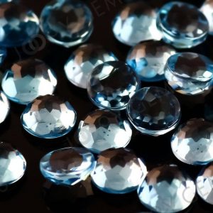 Shop Topaz Cabochons! Swiss Blue Topaz Rose Cut Cabochon 4mm Round – per stone | Natural genuine stones & crystals in various shapes & sizes. Buy raw cut, tumbled, or polished gemstones for making jewelry or crystal healing energy vibration raising reiki stones. #crystals #gemstones #crystalhealing #crystalsandgemstones #energyhealing #affiliate #ad