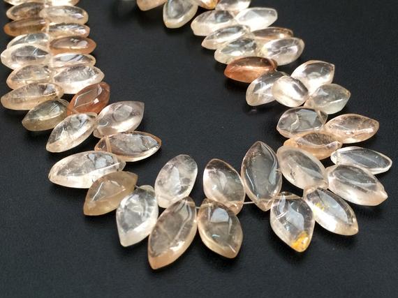6x12mm - 11x19mm Approx., Imperial Topaz Plain Marquise Beads, Golden Champagne Topaz, 10 Pieces Imperial Topaz For Necklace - Ks184
