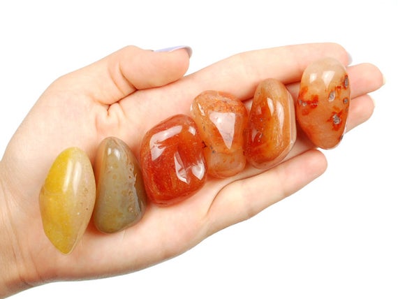 Orange Agate Tumbled Stone, Agate, Tumbled Stones, Crystals, Stones, Gifts, Rocks, Gems, Gemstones, Zodiac Crystals, Healing Crystals