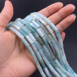 Shop Amazonite Beads! Natural Amazonite Tube Beads Semiprecious Beads Amazonite Rectangle Tube Beads 4x14mm High Quality Jewelry making Supplies bulk wholesale | Natural genuine beads Amazonite beads for beading and jewelry making.  #jewelry #beads #beadedjewelry #diyjewelry #jewelrymaking #beadstore #beading #affiliate #ad