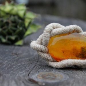 Shop Amber Jewelry! Huge Baltic Amber Bracelet Raw Stone Jewelry Honey Orange Yellow Bee Linen Sailor Rope Knot Summer Fashion Gift for her | Natural genuine Amber jewelry. Buy crystal jewelry, handmade handcrafted artisan jewelry for women.  Unique handmade gift ideas. #jewelry #beadedjewelry #beadedjewelry #gift #shopping #handmadejewelry #fashion #style #product #jewelry #affiliate #ad