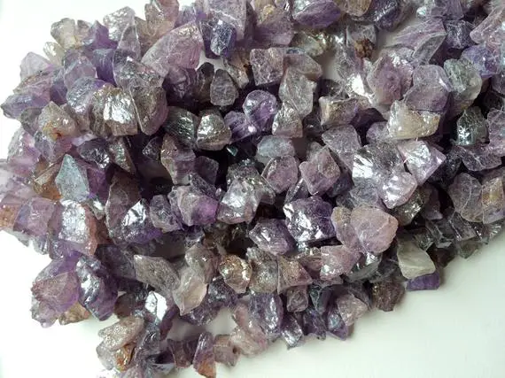 11-18mm Ametrine Rough Chips, Ametrine Raw Beads, Natural Ametrine Beads For Jewelry, Purple Orange Gemstone, 7 Inch Strand Ametrine