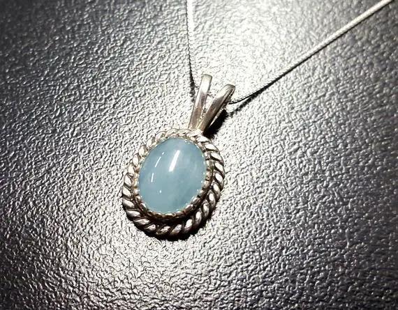 Blue Pendant, Aquamarine Pendant, Natural Aquamarine, March Pendant, Victorian Pendant, Blue Vintage Pendant, Antique Pendant, Aqua Pendant