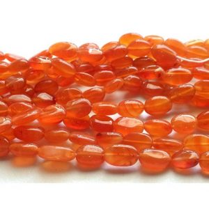 Shop Carnelian Chip & Nugget Beads! 7-9mm Carnelian Plain Oval Beads, Carnelian Oval Beads, Orange Carnelian Oval Bead, 13IN Carnelian Gemstone For Jewelry (1ST To 5ST Options) | Natural genuine chip Carnelian beads for beading and jewelry making.  #jewelry #beads #beadedjewelry #diyjewelry #jewelrymaking #beadstore #beading #affiliate #ad