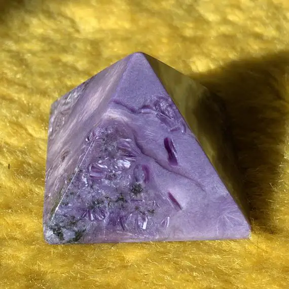 Charoite Pyramid - Natural Crystal - Genuine Polished Stone - Healing Crystal - Meditation Stone - Display - Collectible - Gift- From Russia