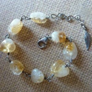 Shop Citrine Bracelets! Smooth Citrine Wire Wrapped Silver Bracelet | Natural genuine Citrine bracelets. Buy crystal jewelry, handmade handcrafted artisan jewelry for women.  Unique handmade gift ideas. #jewelry #beadedbracelets #beadedjewelry #gift #shopping #handmadejewelry #fashion #style #product #bracelets #affiliate #ad