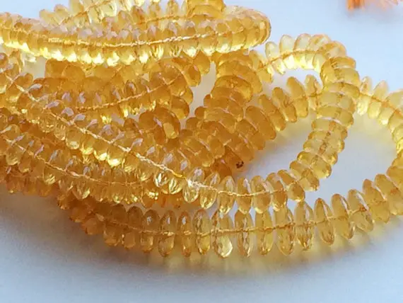 8-12mm Citrine German Cut Beads, Natural Citrine Disc Beads, Orange Gemstone Beads, Citrine Beads For Jewelry (4in To 16in Options)