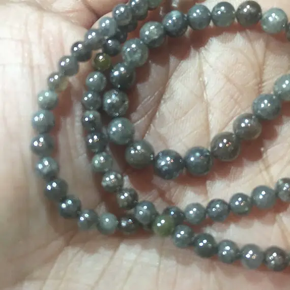 Rare Smooth Grey Diamond Round Ball Beads, Raw Diamond Polished Beads, 2.5mm To 5mm Each Approx, 16 Inch Strand