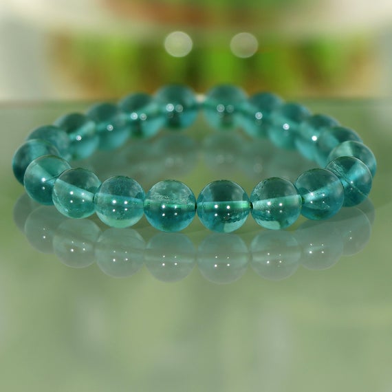 Green Blue Fluorite Bracelet, Green Fluorite Bracelet, Natural Fluorite Bracelet, Gemstone Bracelet, Yoga, Reiki, Chakra, Crystal Healing