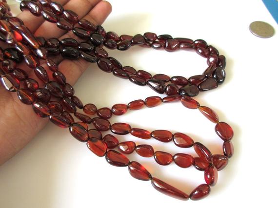 Hessonite Garnet Tumble Beads, Hessonite Beads, Aaa Hessonite Garnet Gemstones, 9-16mm, 7-19mm Beads, 22 Inch Strand, Gds1122