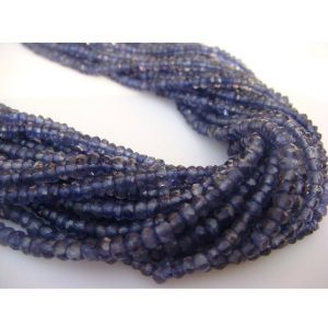 Shop Iolite Faceted Beads! Wholesale Iolite Lot – 3mm Iolite Micro Faceted Rondelles – 3 Inches Each – Sold As 1 Strand/5 Strands | Natural genuine faceted Iolite beads for beading and jewelry making.  #jewelry #beads #beadedjewelry #diyjewelry #jewelrymaking #beadstore #beading #affiliate #ad