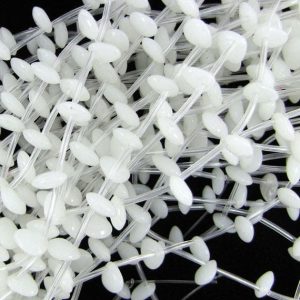 Shop Jade Bead Shapes! 10mm white jade briolette beads 16" strand 11446 | Natural genuine other-shape Jade beads for beading and jewelry making.  #jewelry #beads #beadedjewelry #diyjewelry #jewelrymaking #beadstore #beading #affiliate #ad