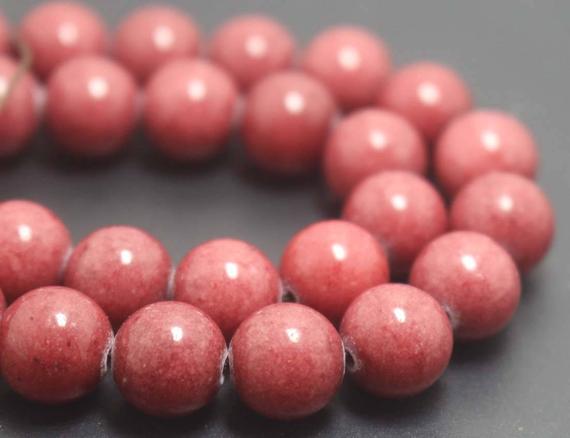 4mm-14mm Pink Jade Smooth And Round  Beads,diy Jewelry Making Beaded Accessories,15 Inches One Starand