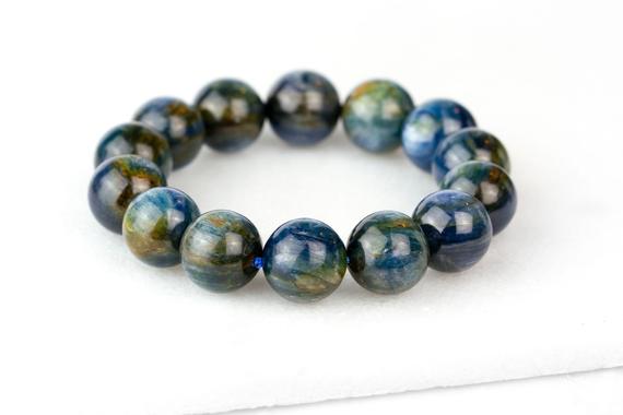 Kyanite Bracelet, Blue Kyanite, Natural Kyanite, Kyanite Beads, Chakra Bracelet, Starry Night Sky Bracelet