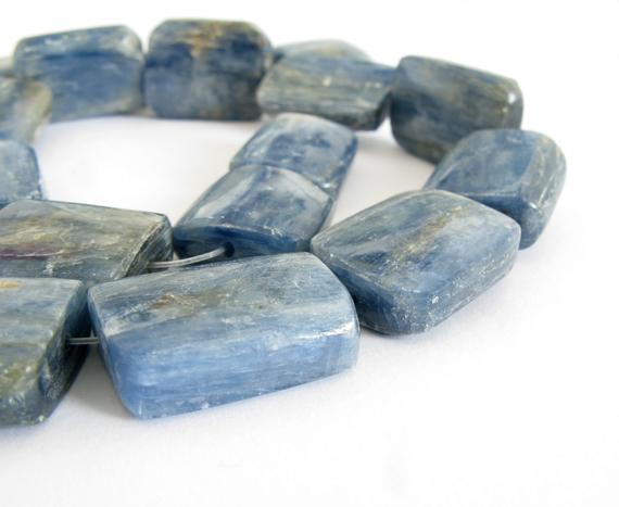 20mm Kyanite Beads, Chunky Kyanite Rectangles Bead Strand, Blue Gemstone Beads, Natural Kyanite, Full Strand, Natural Gemstone, Kya201