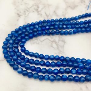 High Quality Natural Kyanite Smooth Round Beads 4mm 6mm 8mm 10mm 15.5" Strand | Natural genuine round Kyanite beads for beading and jewelry making.  #jewelry #beads #beadedjewelry #diyjewelry #jewelrymaking #beadstore #beading #affiliate #ad