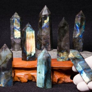 Shop Labradorite Points & Wands! Best Beautiful Large Rainbow Sheen Hand Carved Labradorite Point/Green Labradorite Polished Stone Tower/Blue Labradorite Gemstone-1 Piece | Natural genuine stones & crystals in various shapes & sizes. Buy raw cut, tumbled, or polished gemstones for making jewelry or crystal healing energy vibration raising reiki stones. #crystals #gemstones #crystalhealing #crystalsandgemstones #energyhealing #affiliate #ad