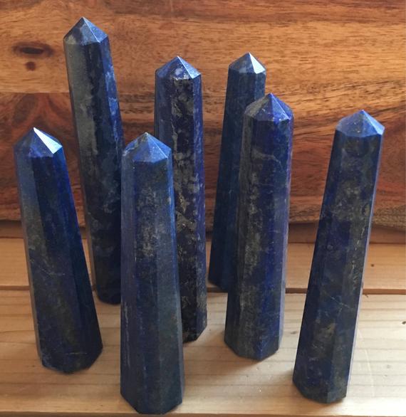 Lapis Lazuli Gemstone Point, 8 Facet, Crystal Point, Gemstone Tower, Healing Crystal, Healing Stone, Spiritual Stone, Chakra Stone