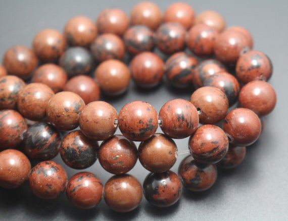 6mm/8mm/10mm/12mm Mahogany Obsidian Beads,smooth And Round Stone Beads,15 Inches One Starand