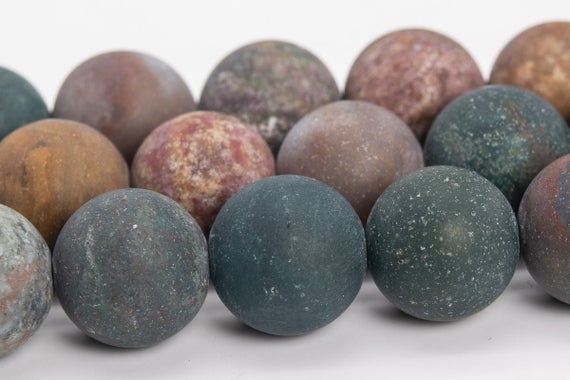 12mm Matte Ocean Jasper Beads Grade Aaa Genuine Natural Gemstone Round Loose Beads 15" / 7.5“ Bulk Lot Options (111285)